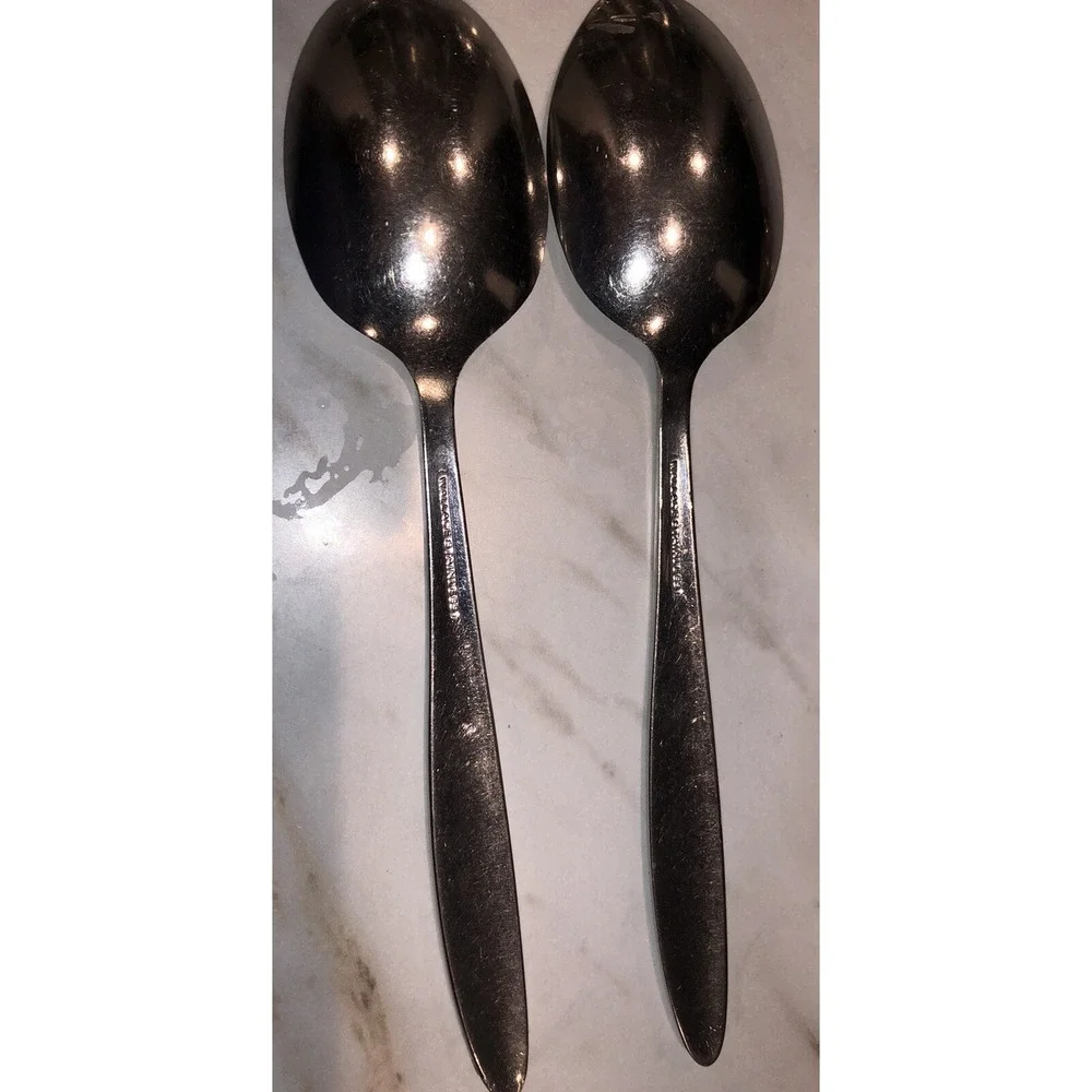 Star Crest by Wallace‎ 2 Stainless Steel flatware Spoons